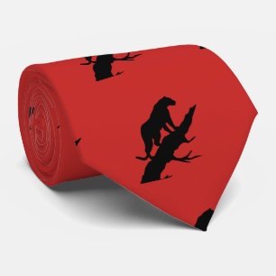 Panther på Limb på valfri Necktie i Färg Slips