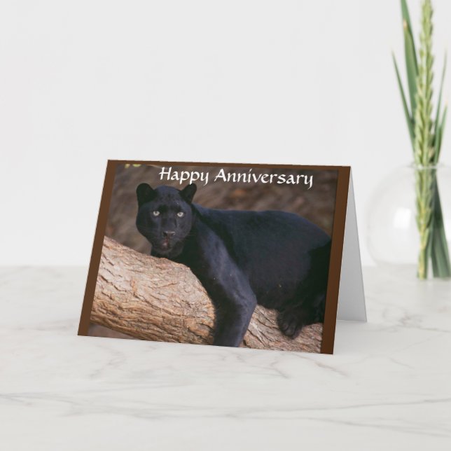 PANTHER PANTING FÖR ATT SÄGA "LYCKLIG ANNIVERSARY" KORT (Framsida)