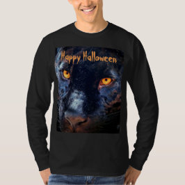 Panther Photo Black Cat Ögon Orange Halloween T Shirt