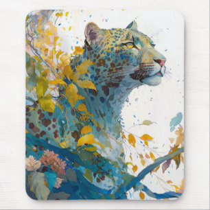 Panther Porträtt Animal Painting Wildlife Forest Musmatta