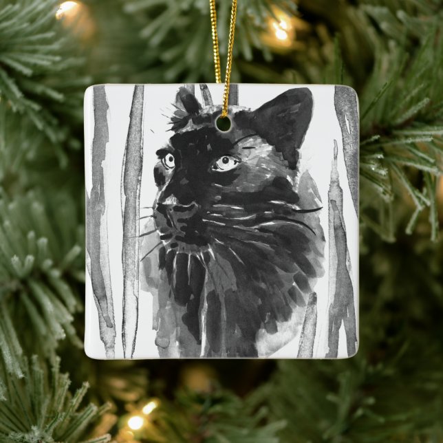 Panther Porträtt Julgransprydnad Keramik (Träd)
