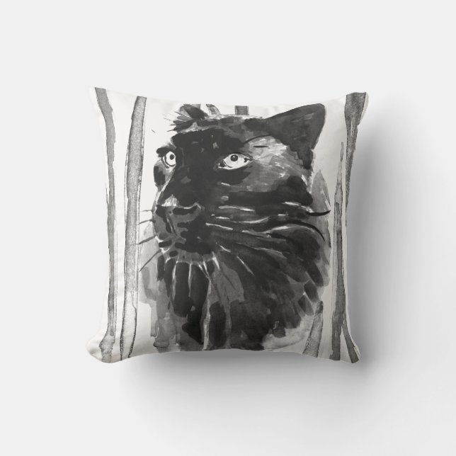 Panther Porträtt Kudde (Framsida)