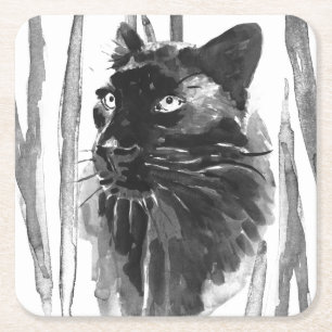 Panther Porträtt Underlägg Papper Kvadrat