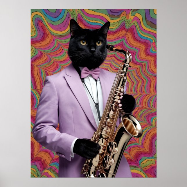 Panther Saxophone Player Poster (Framsidan)