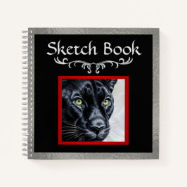 Panther Sketch med Silver Gräns hard Sketch Bok