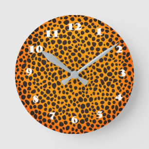 Panther Spots Animal Skin mönster Rund Klocka
