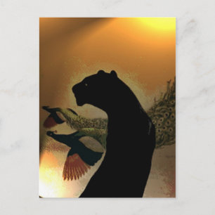 Panther Sunset-vykort Vykort