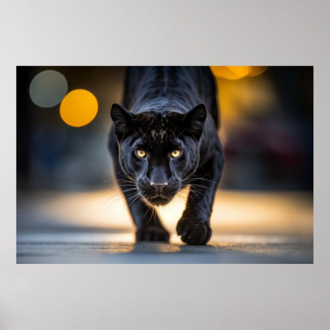 Panther Wildlife Animal på gatan Poster (Framsidan)
