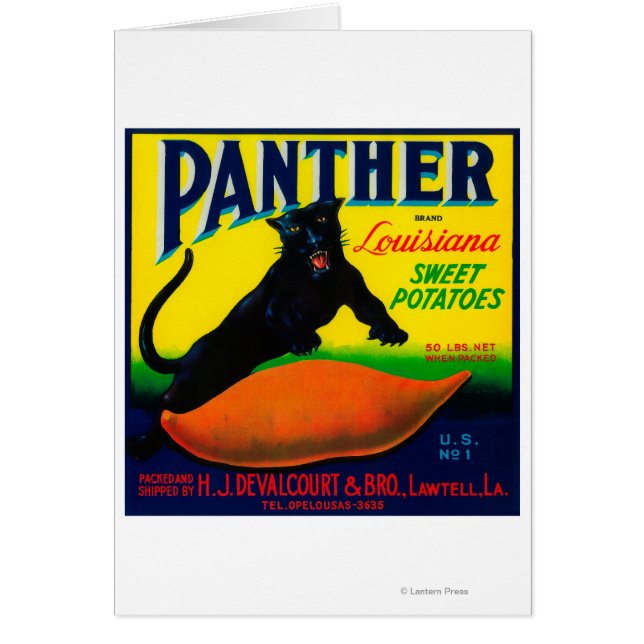 Panther Yam LabelLawtell, LA Hälsningskort (Framsidan)