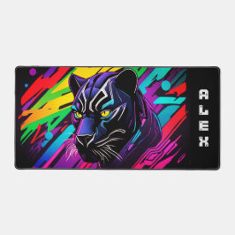 Panthère noire sur fond de graffiti avec prénom