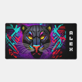 Panthère noire sur fond de graffiti avec prénom