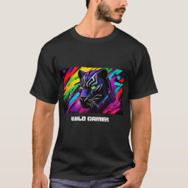 Panthère noire sur fond de graffiti pour gamer t shirt