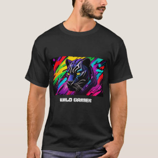 Panthère noire sur fond de graffiti pour gamer t shirt