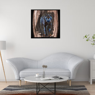 Panthère sorant du bois - Panther Fototryck