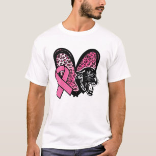 Panthers Breast Cancast Awareness Rosa Leopard Hea T Shirt