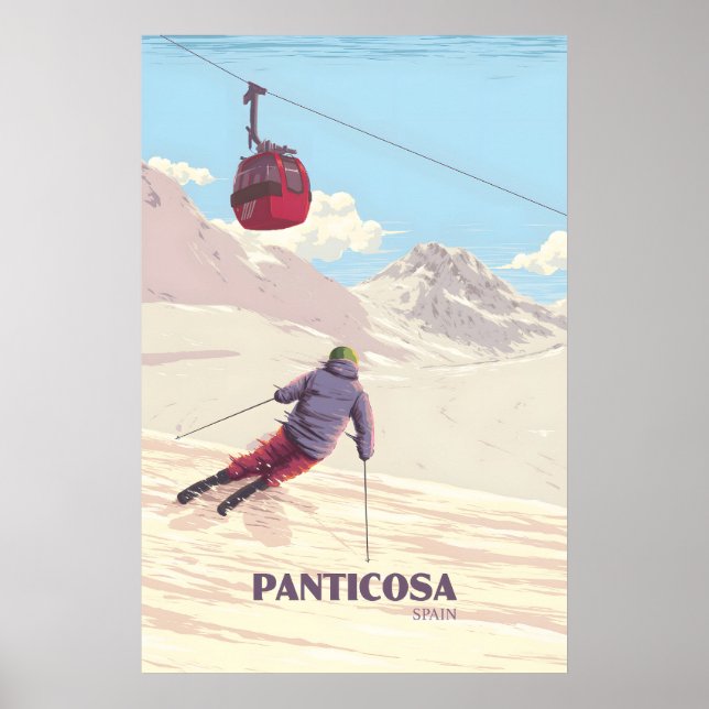 Panticosa Spanien Skidort Affisch (Framsidan)