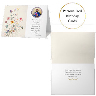 Pantocrator Lord of All med Wildblommor Birthday Kort