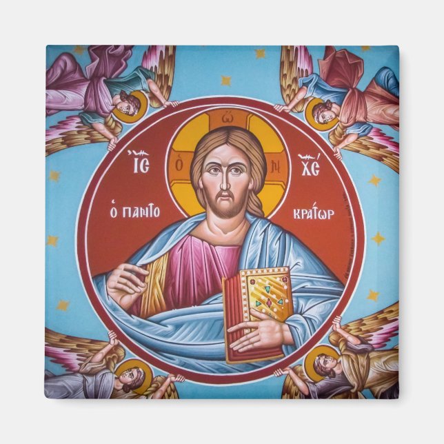 Pantocrator Lord of All Ortoodox Christian Icon Magnet (Framsidan)