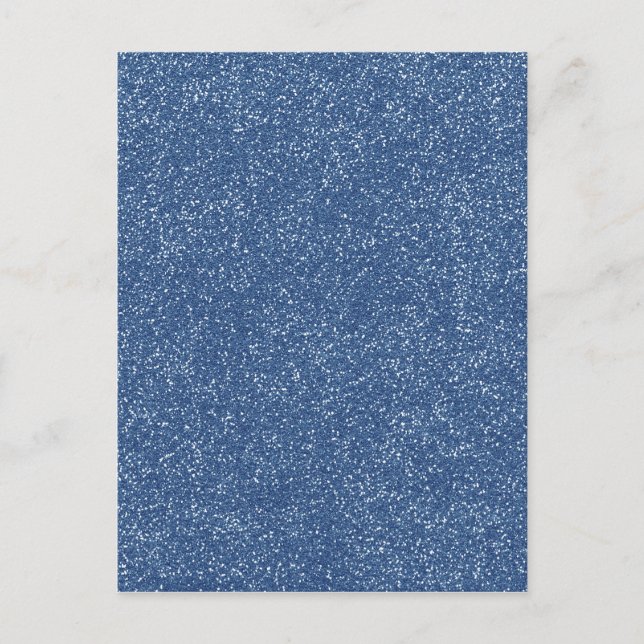PANTONE Classic Blue med faux Glitter Vykort (Framsida)