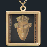Pantrering av afrikansk mask av Chariklia Zarris Guldpläterat Halsband<br><div class="desc">Chariklia Zarris skapade den här målningen av en afrikansk mask. Många av dessa masker används vid ceremonier så att en gemenskap av människor kan kommunicera med avlidna förfäder eller djurens andning. För in lite traditionell afrikansk kultur i ditt hem!</div>