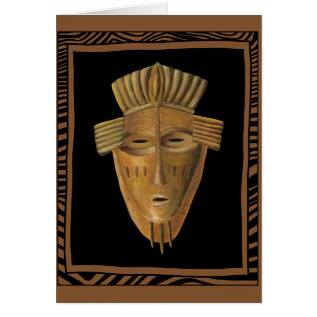 Pantrering av afrikansk mask av Chariklia Zarris Hälsningskort (Framsidan)