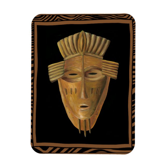 Pantrering av afrikansk mask av Chariklia Zarris Magnet (Vertikal)