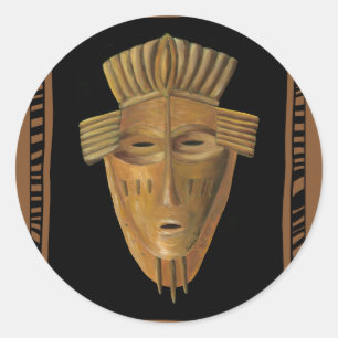 Pantrering av afrikansk mask av Chariklia Zarris Runt Klistermärke