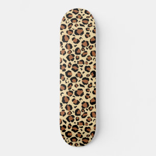 Pantrerutskrift på beige bakgrund mini skateboard bräda 18,5 cm