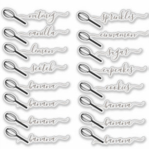 Pantry Organisation Bakery Baking Canister Burk Klistermärken