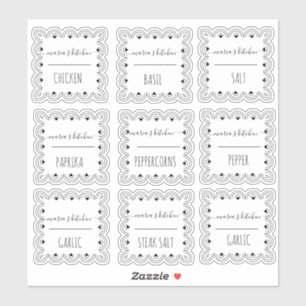Pantry Organisation Spice Jar Decorative Border Bo Klistermärken