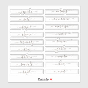 Pantry Organization Spice Cabinet Square Klistermärken