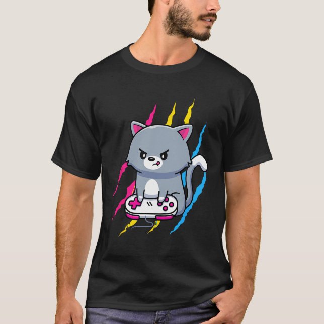 Panual Gaymer Geek Pride Lgbt Video Game Lover Gif T Shirt (Framsida)