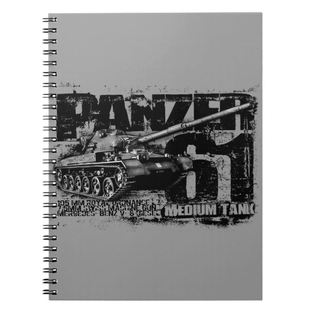Panzer 61 Note Bokar Anteckningsbok Med Spiral (Framsidan)