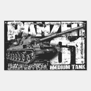 Panzer 61 Rektangulära fästdon Rektangulärt Klistermärke