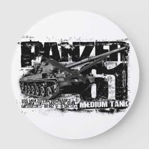 Panzer 61 Runda (stora) vägglås Stor Klocka