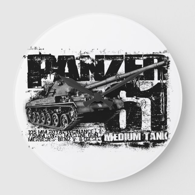Panzer 61 Runda (stora) vägglås Stor Klocka (Framsida)