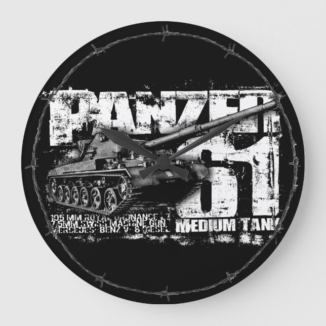 Panzer 61 Wallclocks Stor Klocka (Framsida)