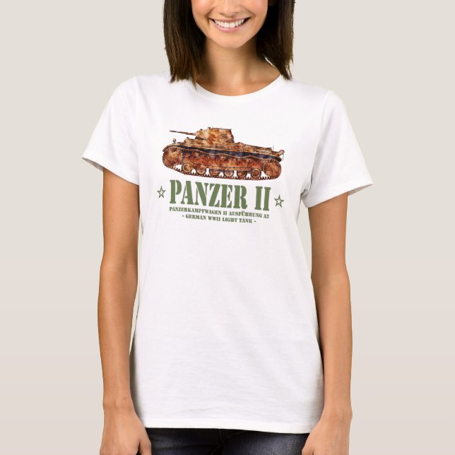 Panzer II A2 Andra världskriget tysk lätt stridsva T Shirt (Framsida)