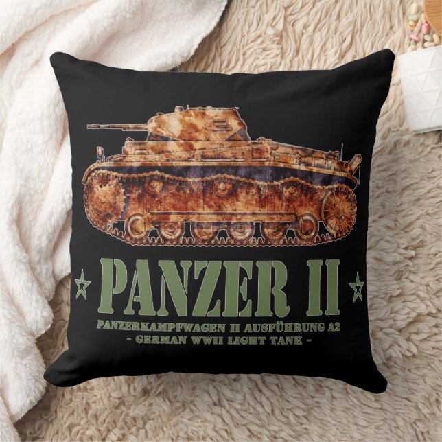 Panzer II A2 Världskrig Two German Light Tank WWII Kudde (Filt)