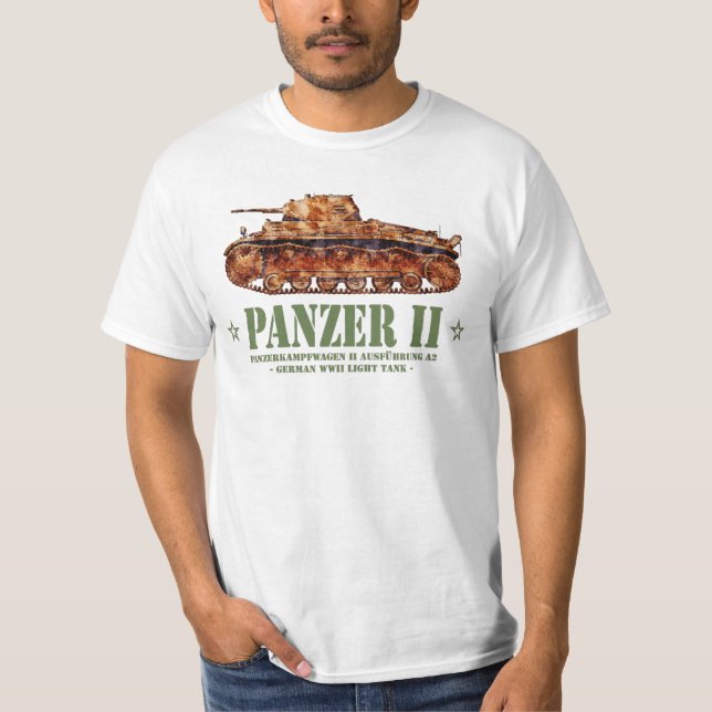 Panzer II A2 Världskrig Two German Light Tank WWII T Shirt (Framsida)