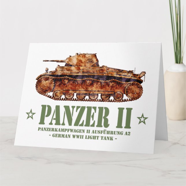 Panzer II A2 Världskrig Two German Light Tank WWII Tack Kort (Framsida)