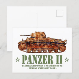 Panzer II A2 Världskrig Two German Light Tank WWII Vykort