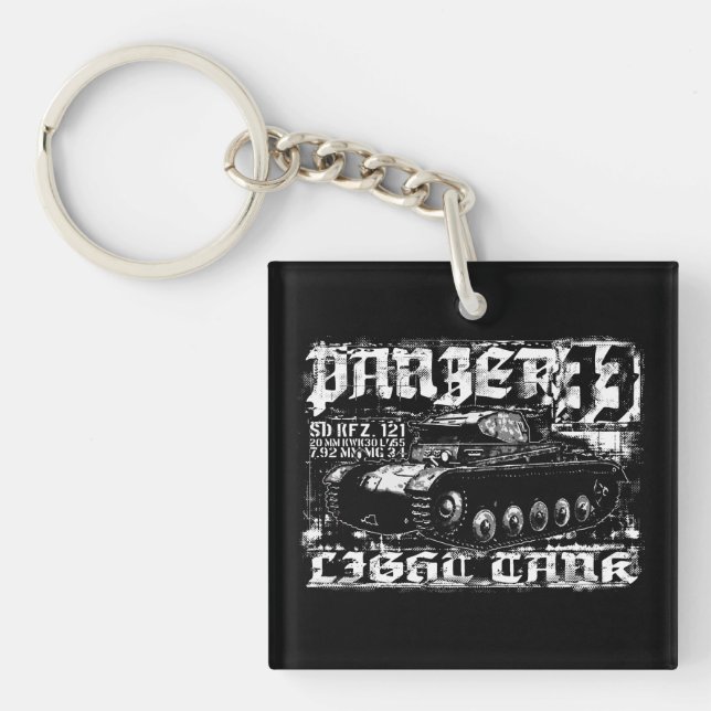 Panzer II Square (dubbla-sidig) Keychain (Framsidan)