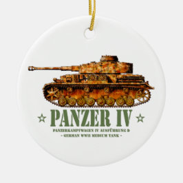 Panzer IV D Tysk Medeltung Stridsvagn Andra Världs Julgransprydnad Keramik