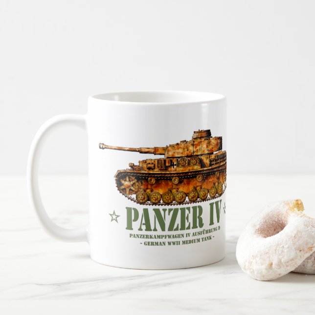 Panzer IV D-Världskrig Två tyska MEDELDAGS-Tanken  Kaffemugg (Med munk)