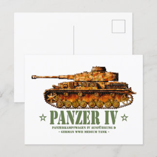 Panzer IV D-Världskrig Två tyska MEDELDAGS-Tanken Vykort