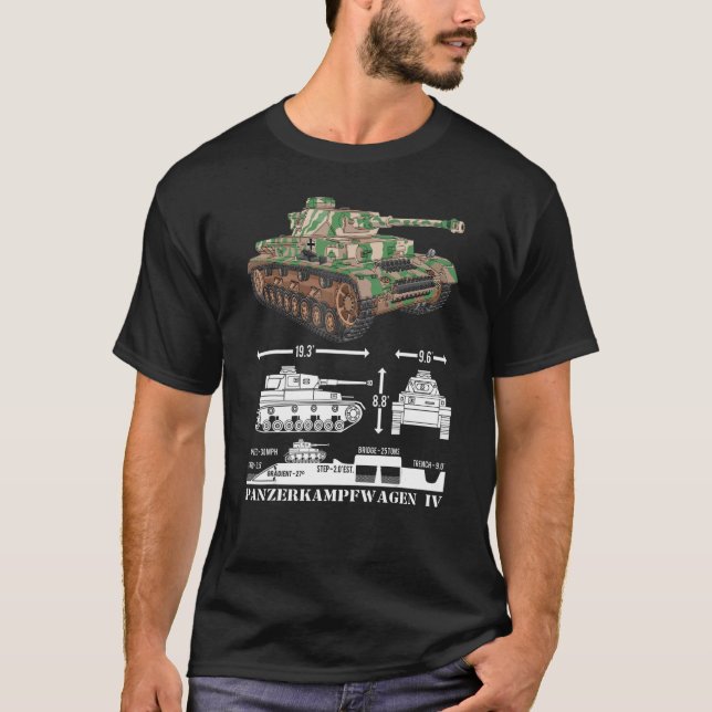 Panzer Iv Ww2 Tyska Tanker - informationsdiagram T Shirt (Framsida)