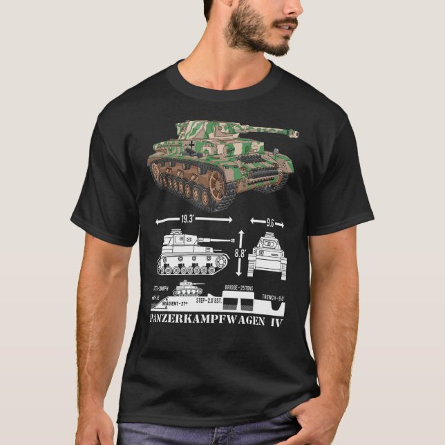 Panzer Iv Ww2 Tyska Tanker - informationsdiagram T Shirt (Framsida)