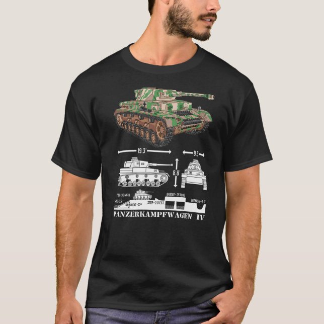 Panzer Iv Ww2 Tyska Tanker - informationsdiagram T Shirt (Framsida)