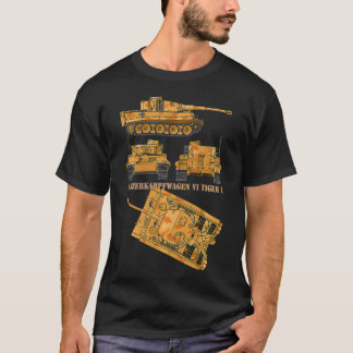 Panzer VI Tiger I WW2 Tyska arméns Tanker Diagramm T Shirt